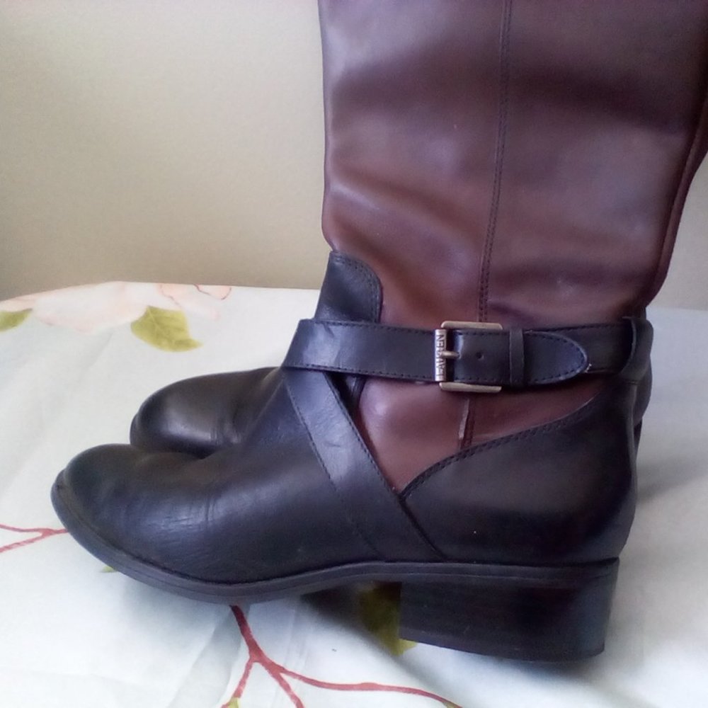 Beautiful Tall Women's Boots Black & Brown, Buckled, Zipper
